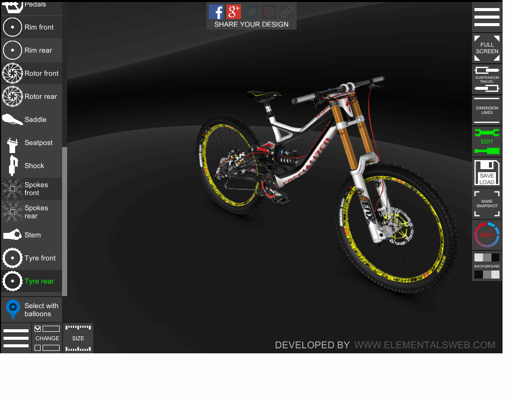 Bike 3D Configurator screen.1